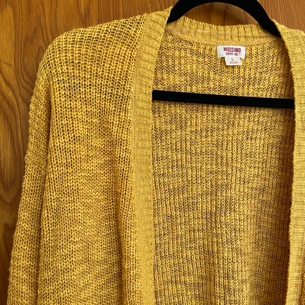 Mossimo Supply Co. Yellow Knit Cardigan